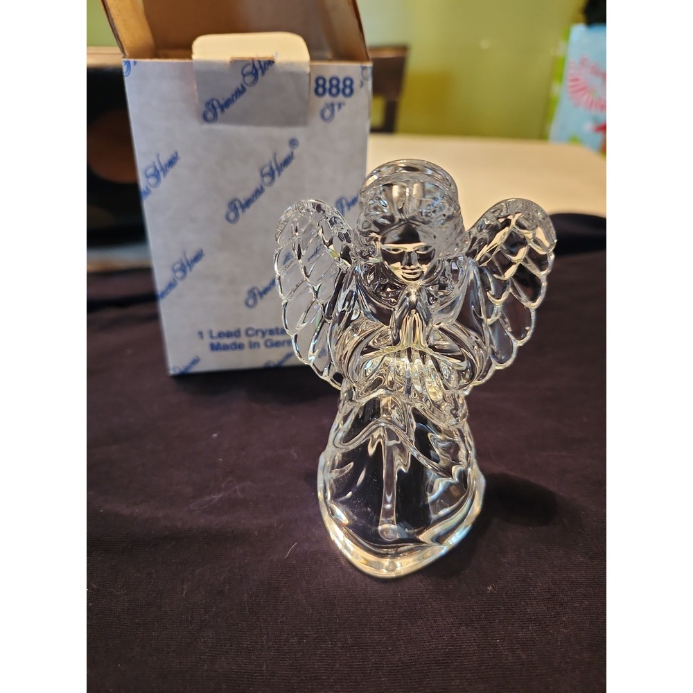Princess House Nativity Praying 4" Angel Lead Crystal Made in Germany 888